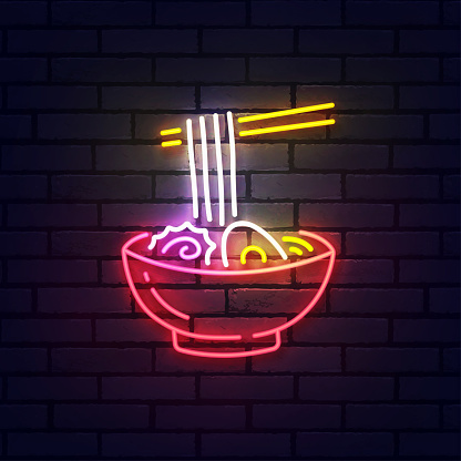 Ramen Neon Tábla Fényes Jelzőtábla Könnyű Zászló Ramen Logó Neon