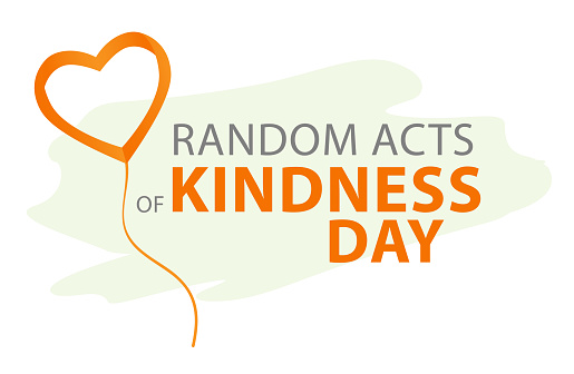 Random acts of kindness day emblem isolated vector illustration. World altruistic holiday event label. Vector illustration