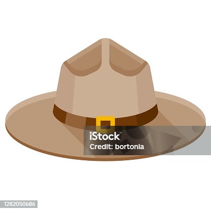 istock Ranger Hat Icon on Transparent Background 1282050686