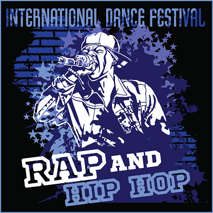 Rap hip hop graffiti - vector poster