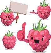 Cartoon raspberry set including: 