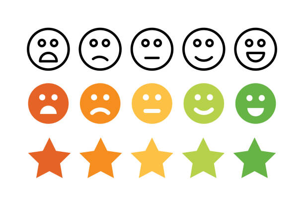 Rating satisfaction vector art illustration
