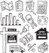 A variety of real estate doodles.