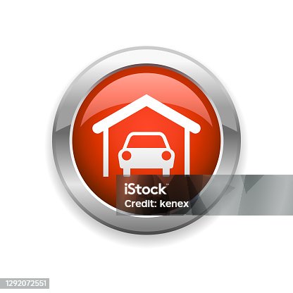 istock Real Estate Garage Glossy Icon 1292072551