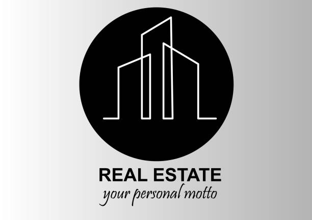 Real Estate house logo icon vector art illustration