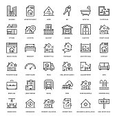 Real Estate Icon Set - Thin Line Series