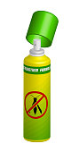 realistic 3d spray bottle insect repellent. Fighting dangerous parasites. Isolated vector
