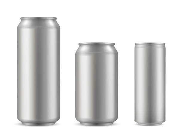realistische aluminium kann setzen, soda-getränke-behälter - dose stock-grafiken, -clipart, -cartoons und -symbole