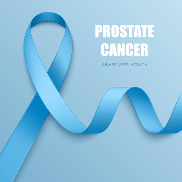 Realistic awareness ribbon Realistic light blue ribbon. Symbol of men's health, Addisons disease, prostate cancer, thyroid disease awareness november stock illustrations