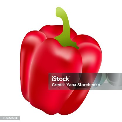 istock Realistic bell pepper red isolated 1336515141