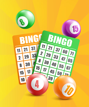 Realistic Bingo Game Concept With Balls With Numbers And Lotto And Lottery  Cards Stock Illustration - Download Image Now - iStock