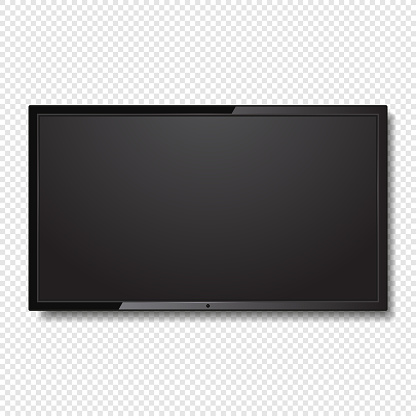 Realistic Blank Led Tv Screen On Transparent Background ...