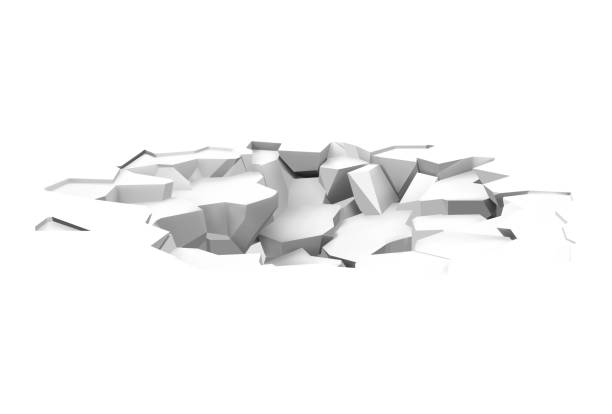 Realistic broken floor. Vector illustration isolated on white background. Ready for your design. EPS10. broken stock illustrations