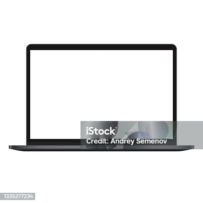 istock Realistic dark laptop mockup. 1325277234