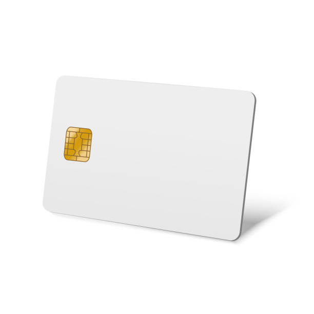 ilustrações, clipart, desenhos animados e ícones de realista detalhada vetor cartão crédito de plástico em branco 3d - card mockup