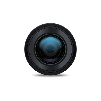 Realistic Detailed 3d Camera Lens. Vector