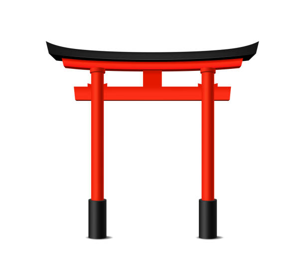 現実的な詳細な 3 d 日本トーラス ゲート。ベクトル - 神社点のイラスト素材／クリップアート素材／マンガ素材／アイコン素材
