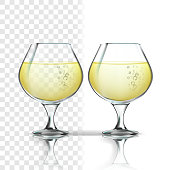 istock Realistic Glass With White Wine Riesling Vector 1147702512