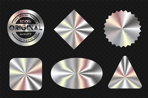 Realistic metallic sticker for product guarantee design
