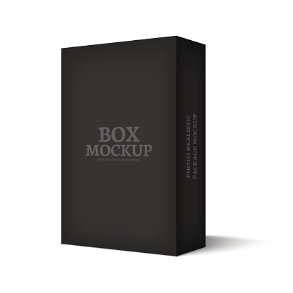 Download Realistic Mockup Black Box Isolated On White Background ...