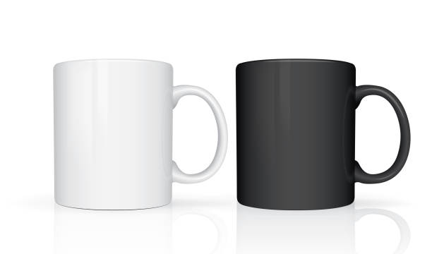 Realistic mug mock up Realistic mug mock up vector template Easy to change colors cup stock illustrations