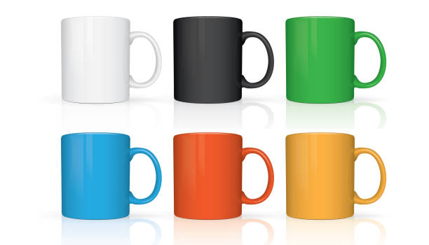 Realistic mug mock up vector template Easy to change colors Realistic mug mock up vector template Easy to change colors mug stock illustrations