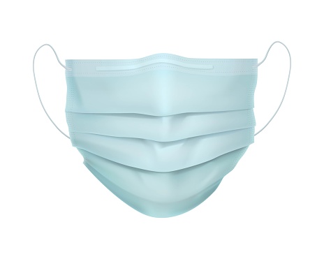 Realistic protective medical face mask.
