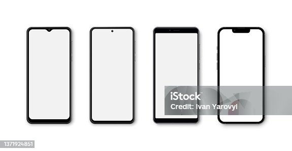 istock Realistic smartphone mockup. Vector mobile phone with empty screen. 1371924851