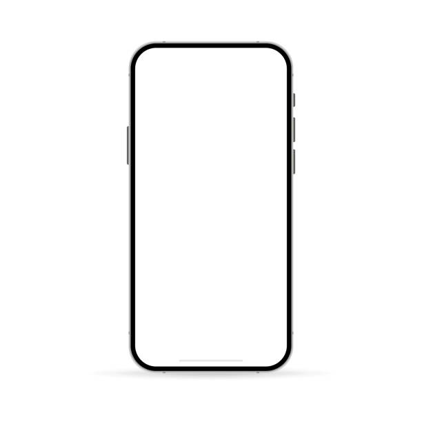 ilustrações de stock, clip art, desenhos animados e ícones de realistic smartphone screen mockup. phone frame with blank display isolated templates. mobile device concept. vector eps 10. isolated on white background. - smartphone