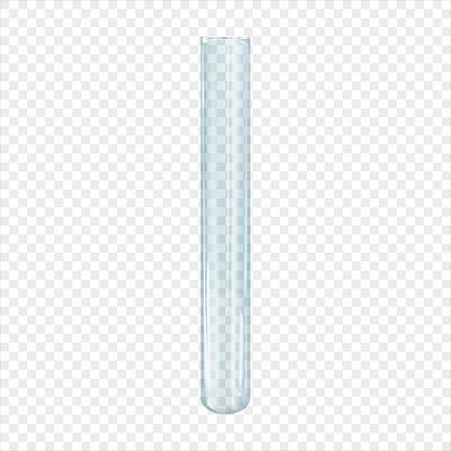 Realistic test tube isolated. 3d vector illustration transparent empty clear laboratory glass