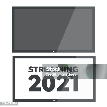 istock Realistic TV screen. Modern lcd wall panel 1294791576