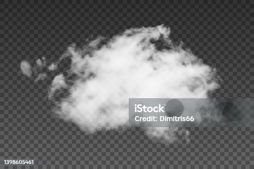 istock Realistic vector cloud, fog or smoke on transparent background 1398605461