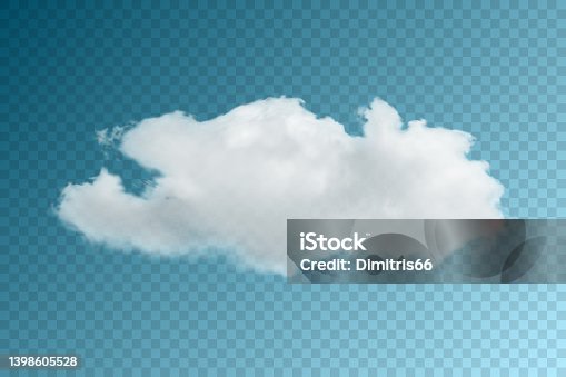istock Realistic vector cloud, fog or smoke on transparent background 1398605528