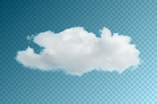 Realistic vector cloud, fog or smoke on transparent background