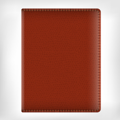 Realistic vector leather diary book cover