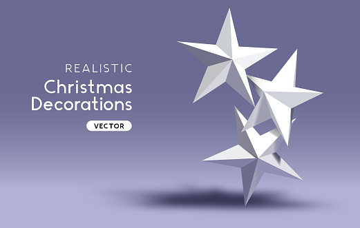 Realistic Vector Star Decorations