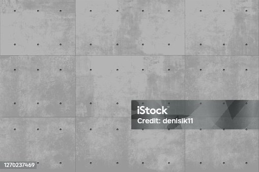 istock Realistic vector texture of concrete wall gray 1270237469