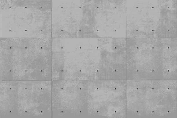 콘크리트 벽 회색의 사실적인 벡터 텍스처 - 시멘트 stock illustrations