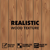Realistic vector wooden texture. Editable seamless background