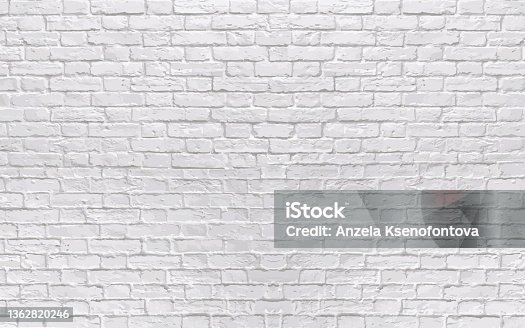 istock Realistic white brick wall texture. Abstract vector background eps10 1362820246