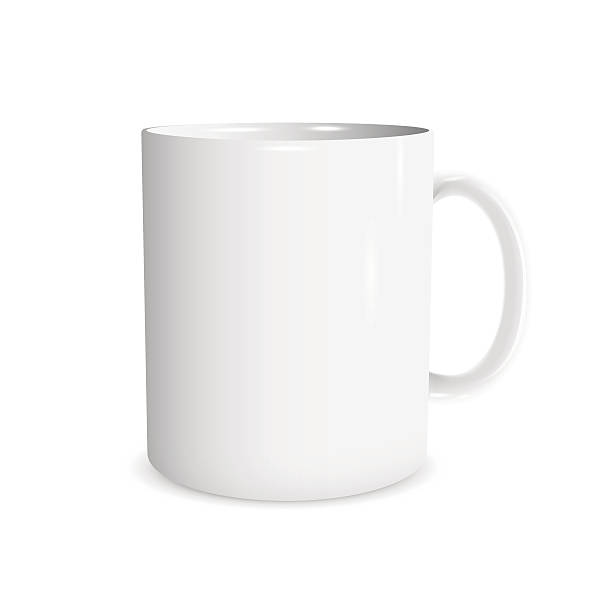Realistic white cup Files included: mug stock illustrations