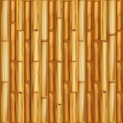 Realistic wooden bamboo background. Seamless pattern Vector