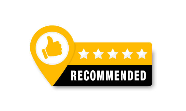 Recommend icon with thumb up. Best brend. Emblem with five stars and geolocation icon. Recommendation tag. Good advice. Modern recommend badge. Vector Recommend icon with thumb up. Best brend. Emblem with five stars and geolocation icon. Recommendation tag. Good advice. Modern recommend badge. Vector best sellers stock illustrations