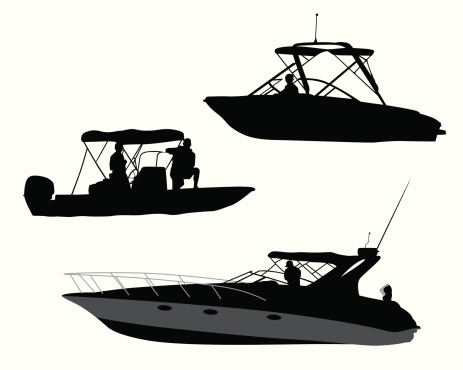 Recreational Boating Vector Silhouette