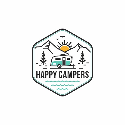 recreational vehicle or adventure and camper trailer icon template, travel and leisure vector design.