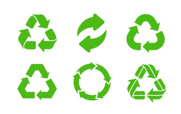 Recycle icon vector. Recycle vector set symbols. Recycle icon vector. recycling stock illustrations