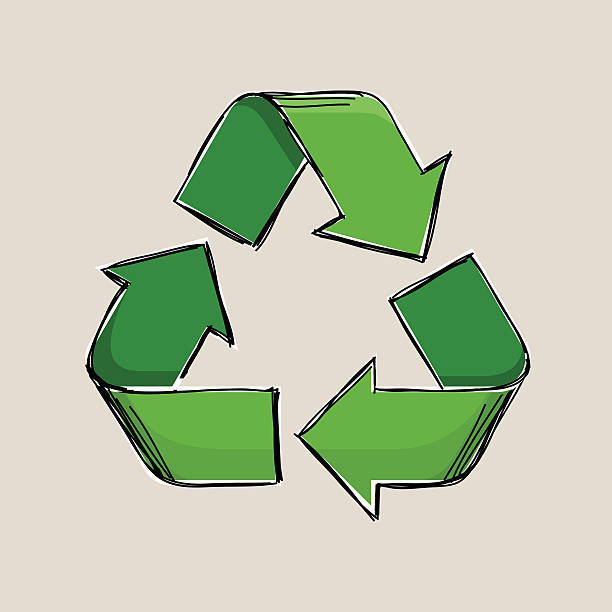 Recycle Symbol Drawing Vector vector art illustration