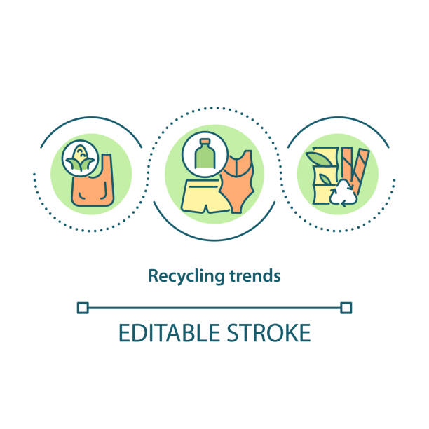 illustrazioni stock, clip art, cartoni animati e icone di tendenza di icona del concetto di tendenze del riciclaggio - upcycling