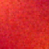 Red abstract mosaic triangle tile pattern background - modern polygon vector graphic design from regular triangles