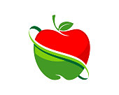 istock Red and green apple with swoosh 1271848549